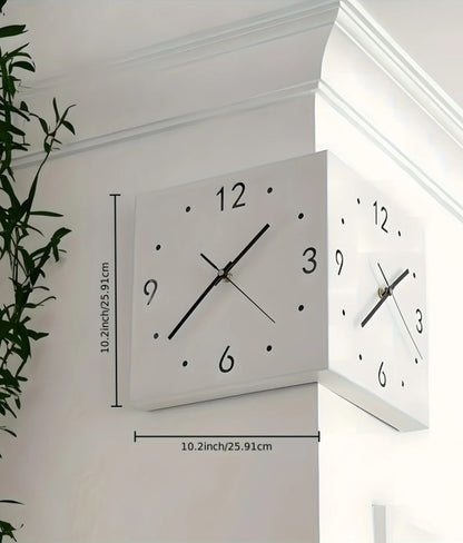 Corner Modern Wall Clock, Stylish Double-sided Luminous Wall Clock, Sensor Luminous Corner Wall Clock, Mute Wall Clock
