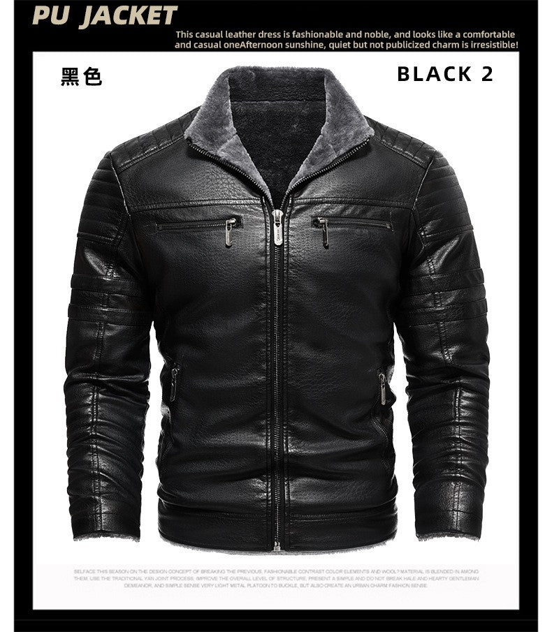 2024 Men Faux Leather Jacket High Quality Casual Zipper Fleece Warm Coats Winter Men Vintage Motorcycle Leather Jacket Men S-4Xl