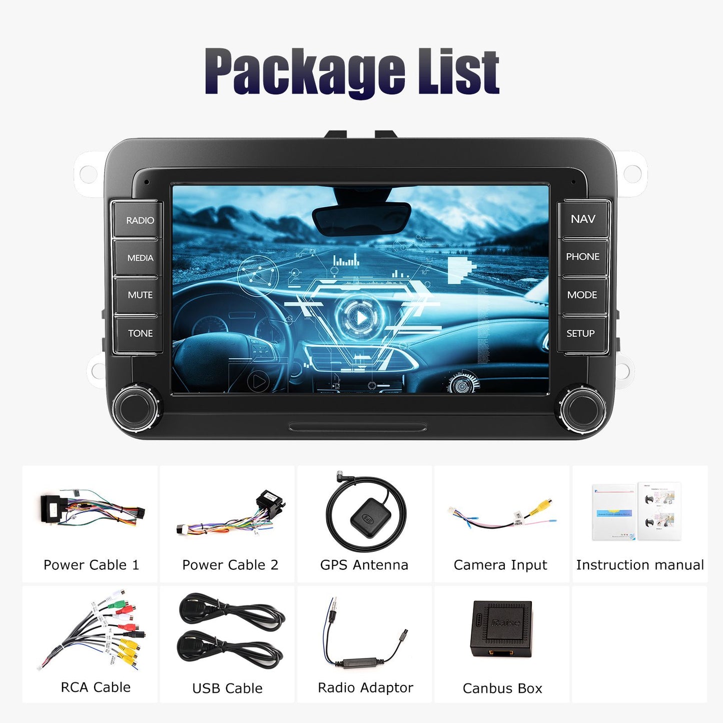ESSGOO 7" Android 14 4G+64G Apple Carplay Som Automotivo GPS NAVI WIFI RDS FM BT para VW Golf 5 6 Passat Polo Touran Tiguan Caddy EOS