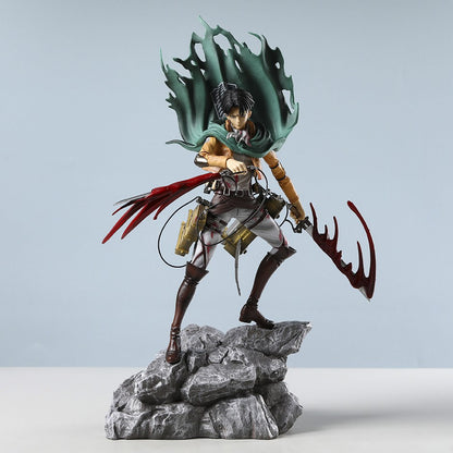 Mikasa Levi Ackerman Battle Damage Ver PVC Anime Figure Colecionável Estátua Boneca Modelo Presente Brinquedo Decoração