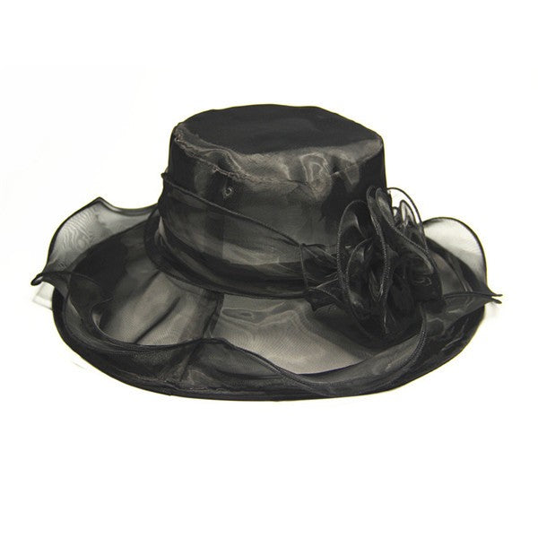 Chapéu Fascinator Derby para Igreja de Organza para Mulheres Chapéu de Casamento para Chá Kentucky Chapéu Derby para Mulheres Fedoras de Aba Larga Formal Kentucky