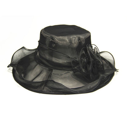 Chapéu Fascinator Derby para Igreja de Organza para Mulheres Chapéu de Casamento para Chá Kentucky Chapéu Derby para Mulheres Fedoras de Aba Larga Formal Kentucky