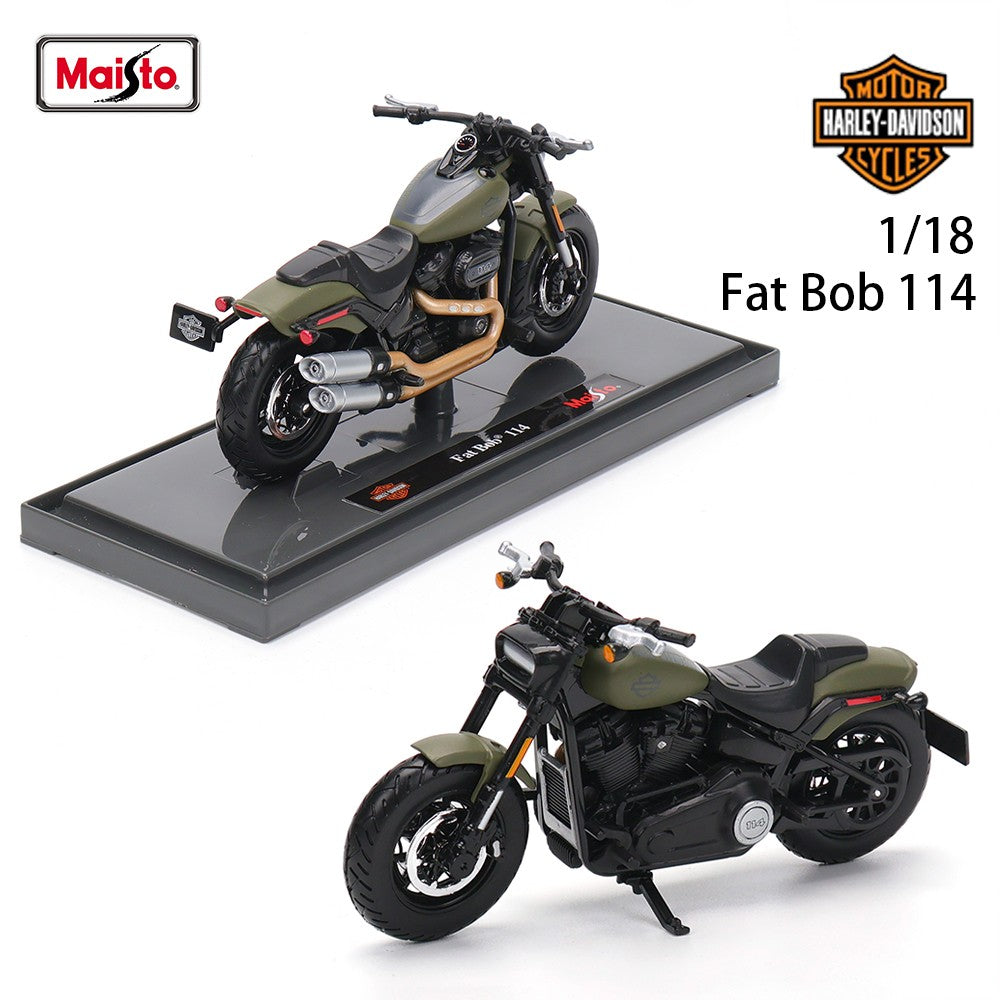 Maisto 1:18 Harley-Davidson Motorcycle 2022 Road King Fat Bob 114 Pan America 1250 Alloy Motorcycle Model Toy Car Collection