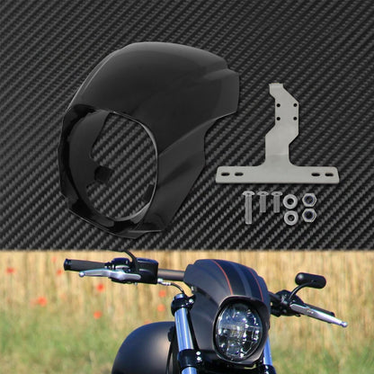 Capa Carenagem Farol Dianteiro Brilho Preto/Preto Fosco Para Harley Softail Breakout FXBRS FXBR Modelos 2018-2022 2023