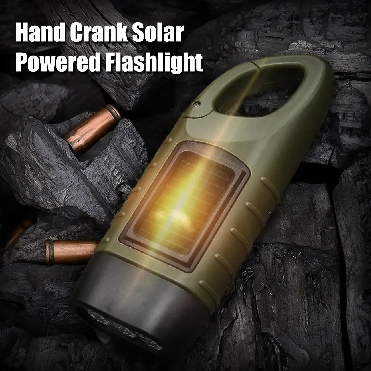 Solar Led Flashlights Portable Hand Cranked Dynamo Torch for Outdoor Riding Camping Power Hiking Long-range Emergency Lantern