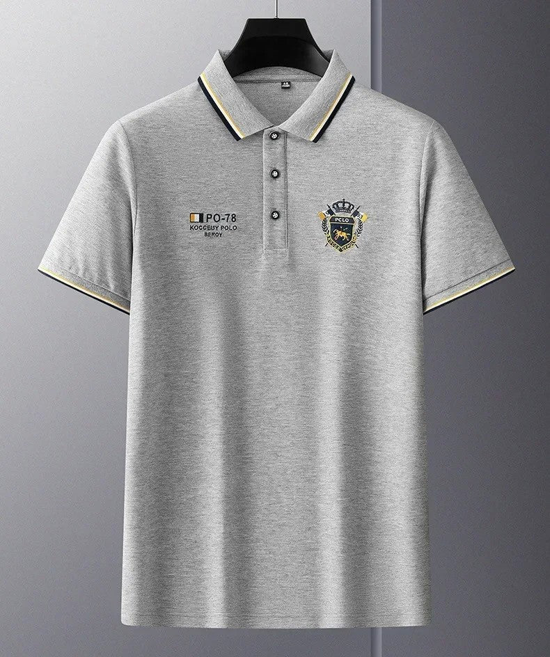 New Mens Embroidered Polo Shirts Summer Short Sleeve Shirt Luxury Top Lapel Streetwear Men Breathable Lightweight T Shirt Homme