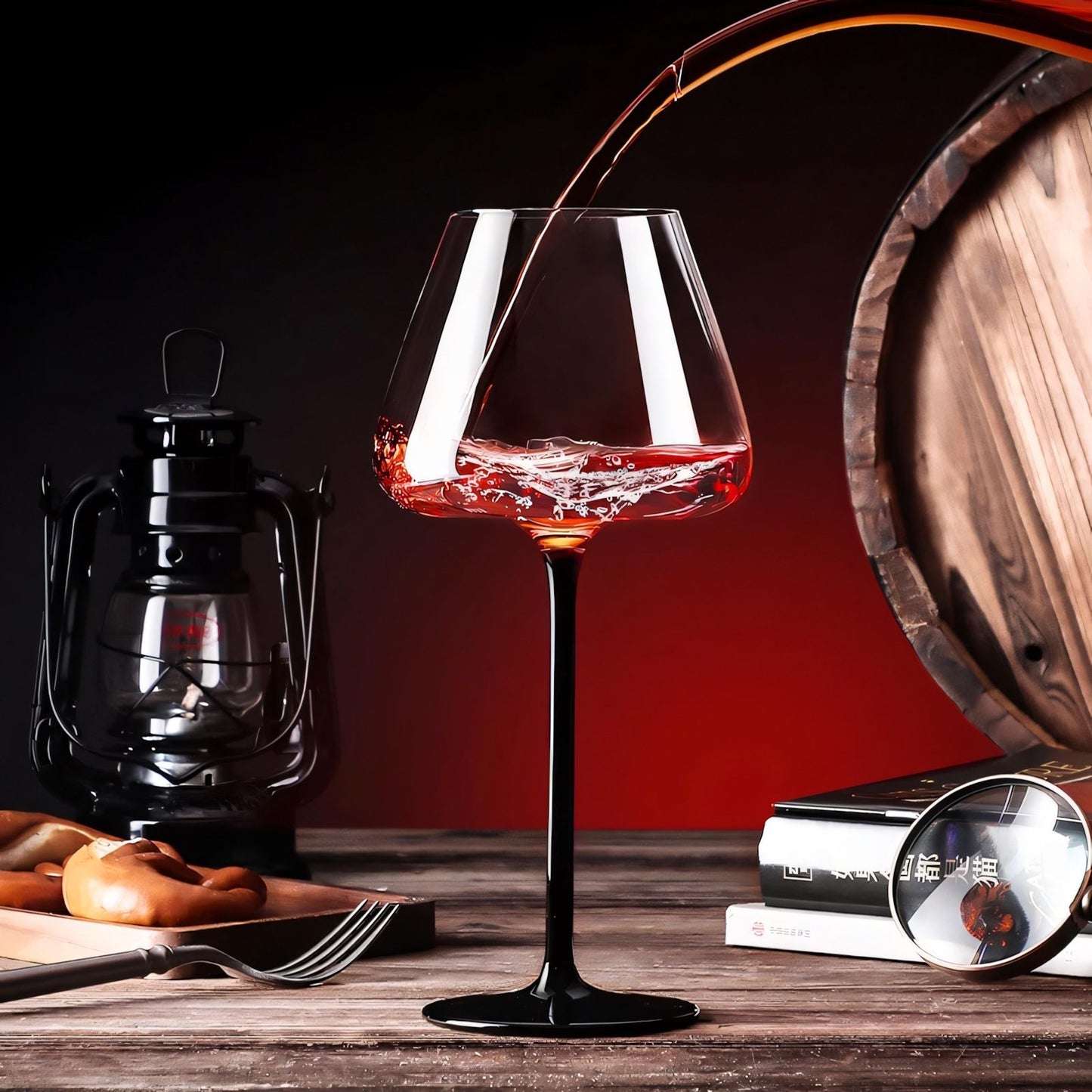 Copo de vidro transparente com base preta e pé alto, taça de champanhe criativa, taças de vinho, copo de coquetel, utensílios de vinho domésticos