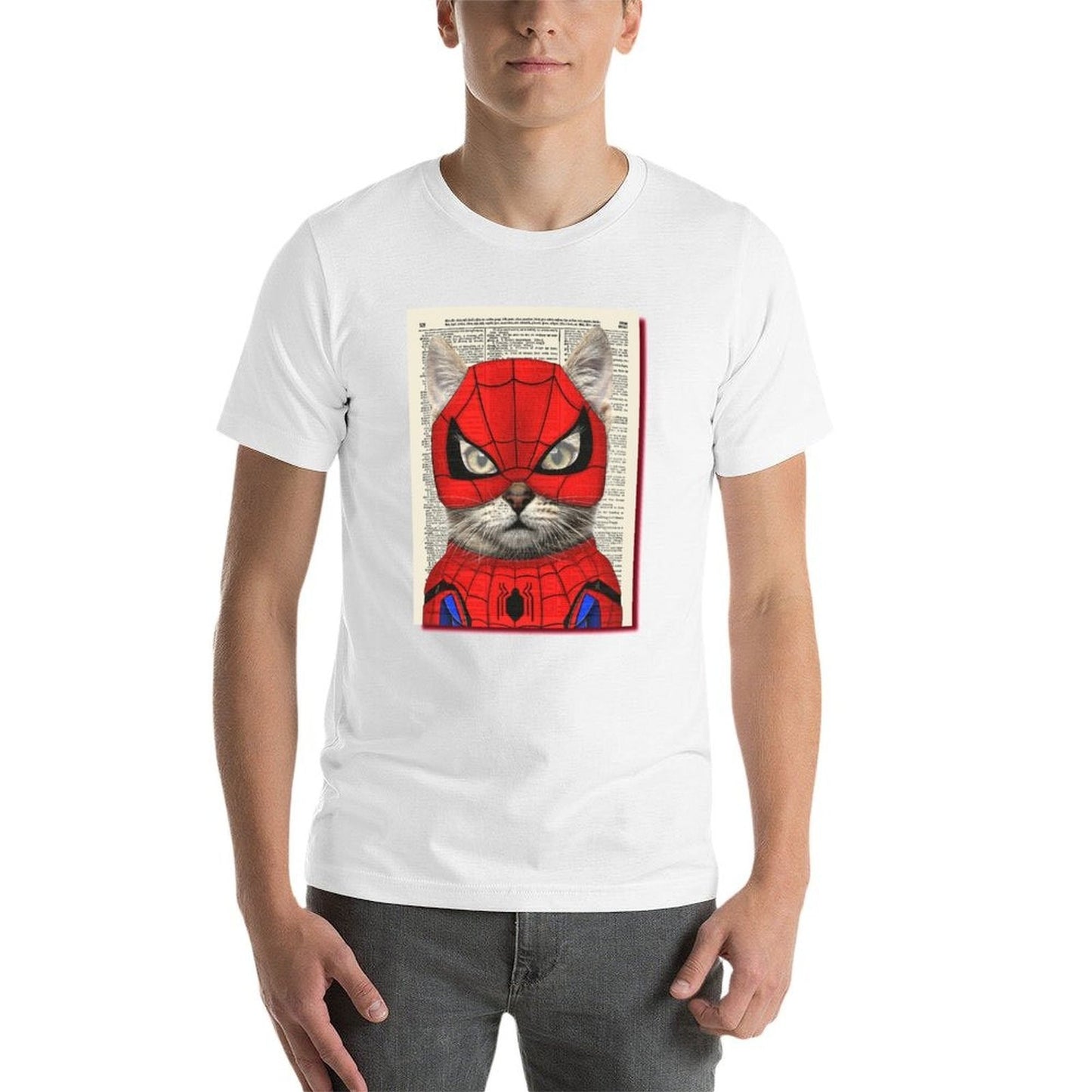 spidercat newspaper, classic ti-shirt T-Shirt t shirt man plain t shirts for man cotton T-Shirt