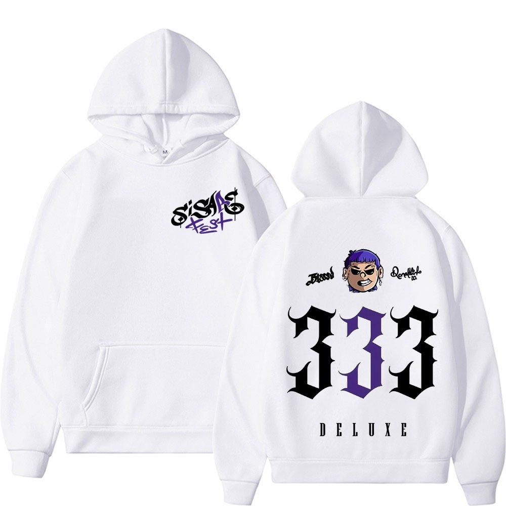 Rapper Blessd SI SABE Album 2025 Tour Graphics Hoodie Men Women Vintage High Street Fashion Hoodies Casual Sweatshirts