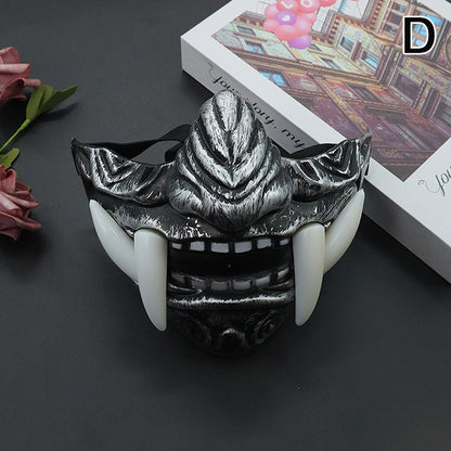 Japanese Samurai Oni Demon Mask Halloween Demon Samurai Cosplay Horror Prajna Killer Masks Party Costume Props