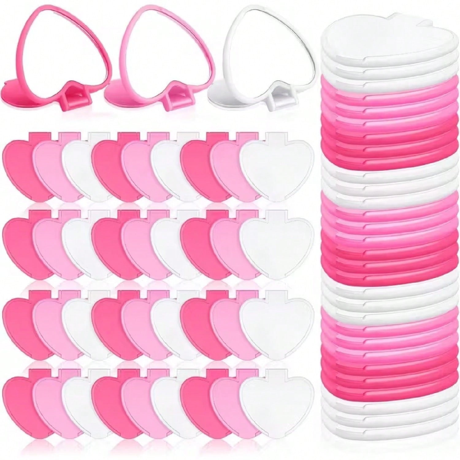 Valentine Mirror Bulk Gifts Heart Shaped Mini Pocket Small Folding Makeup Portable Travel Heart Purse Hand Mirror for Gifts