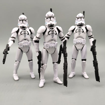 Lote de 3 Bonecos Soltos Star Wars Elite Force 501st 442nd Shadow Utapau Gree Shock Battalion Trooper 3.75" Coleção