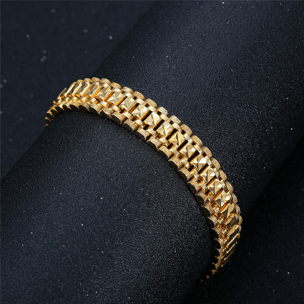 Pulseiras Masculinas de Elo Grosso Pulseira Masculina Atacado 2021 Corrente de Elo Cor Ouro Para Homens Mulheres Joias