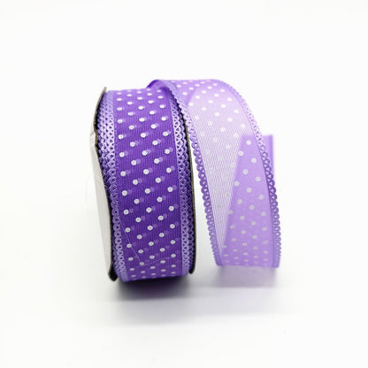 5 yards 1" 25mm Ribbon Wedding Party Decoration Organza Ribbon Printing Dots Gift Wrapping Hair Bows DIY Christmas Ribbon #22
