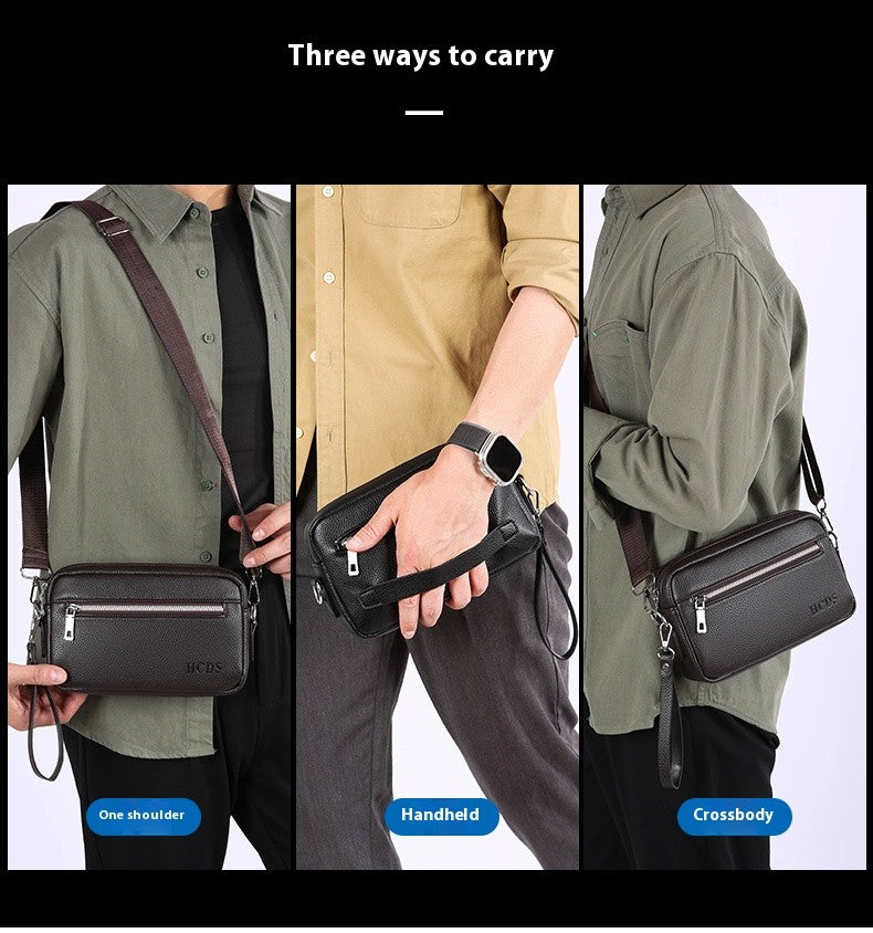 New Style Hand-Held Men's Bag - Trendy Large-Capacity Waterproof Shoulder Bag Casual And Versatile Cross-Body Bag