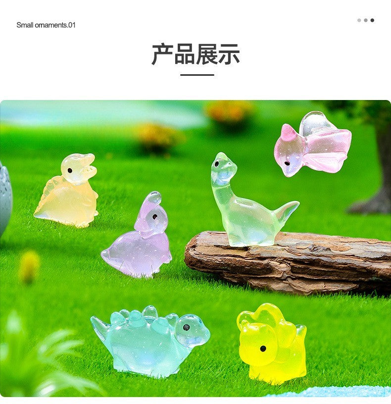10-100PCS Creative Glow in The Dark Dinosaur Figurines Luminous Mini Resin Dinosaurs Toys for Christmas Fairy Garden Decor Gifts