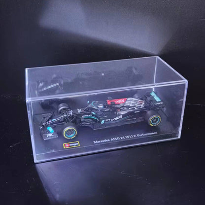 Bburago Mercedes W12 #77 Bottas F1 Car Model with Showcase, 1:43 Scale Formula 1 Racing Miniature Collectible Figure Toy