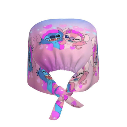 Custom Retro Cartoon Cleaning Working Cap Comfortable  Stitch Ohana Scrub Cap Surgicals Hat Nurse Scrubs Hat For Dentist