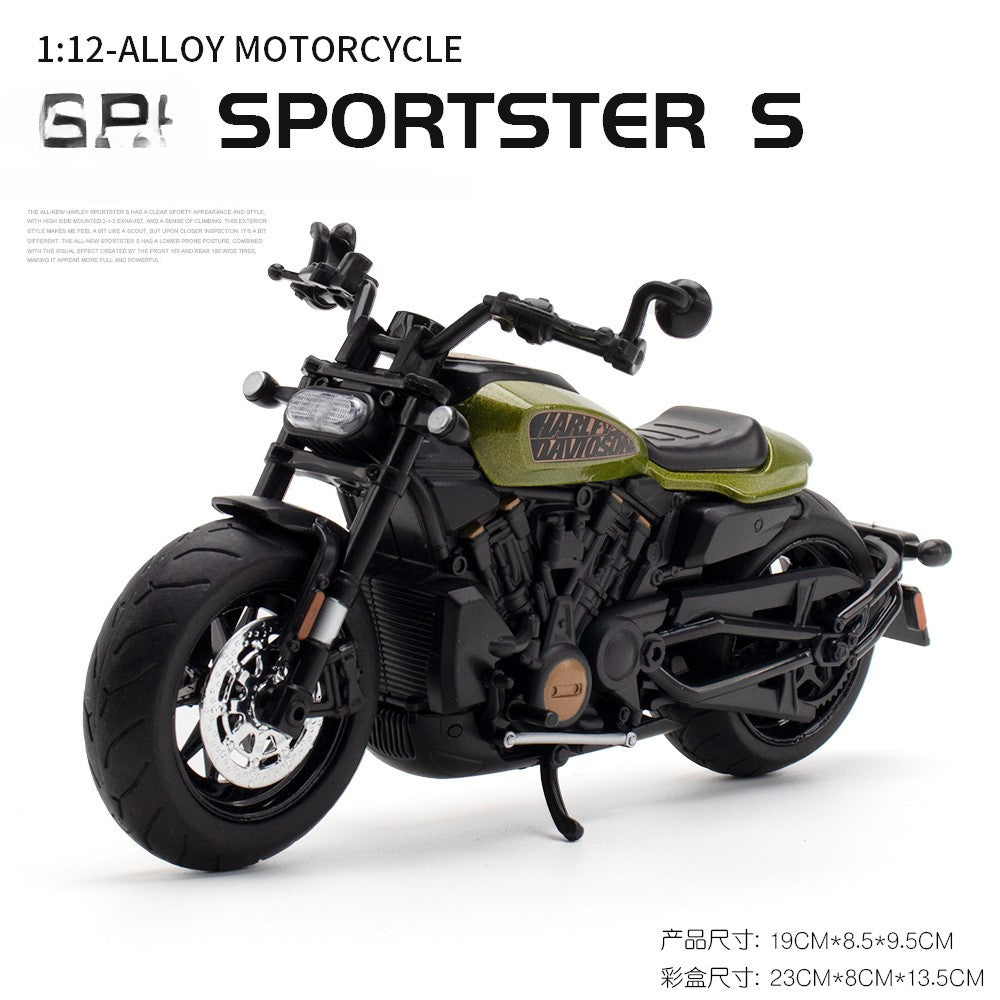 Simulação 1/12 Escala Harley Sportster S Moto Liga Modelo Moto Diecast Modelo Moto Corrida de Rua Presente Para Crianças