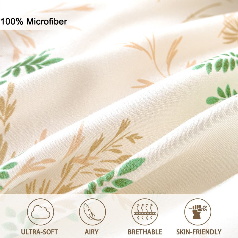 3pcs Elegant Floral Tea Art Print Duvet Cover Set? Soft Skin-Friendly Bedding Set Includes 1 Duvet Cover And 2 Pillowcases