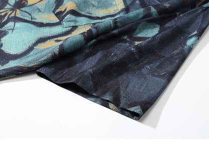 2025 Men Harajuku Hawaiian Shirt Hip Hop Streetwear Butterfly Painting Print Beach Shirt Summer Short Sleeve Aloha Shirt Casual