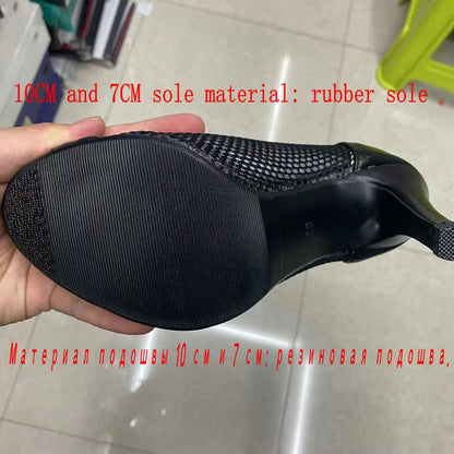 Novas Sandálias Femininas de Salto Alto Sexy Vazadas em Tela Tendência da Moda Verão Conforto Peep Toe Botas Stilettos Jazz Dance Tamanhos Grandes