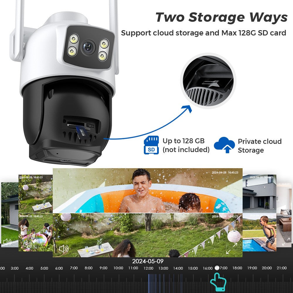 BESDER 12MP 6K PTZ Wifi Camera Dual Lens 8X Digital Zoom AI Human Detection Outdoor 8MP CCTV IP Camera Security Protection iCSee