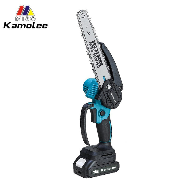 Serra Elétrica de Corrente Sem Fio Kamolee 8 Polegadas Mini Motosserra Cortador de Madeira Ferramenta Elétrica de Poda para Jardim