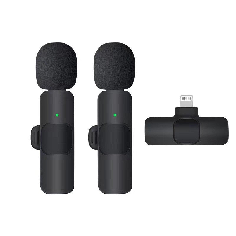 Basix Microfone de Lapela Sem Fio 2.4G Portátil para Gravação de Áudio e Vídeo Mini Microfone para iPhone Android Transmissão ao Vivo Jogos Telefone