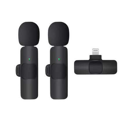 Basix Microfone de Lapela Sem Fio 2.4G Portátil para Gravação de Áudio e Vídeo Mini Microfone para iPhone Android Transmissão ao Vivo Jogos Telefone