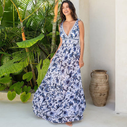 Bikinis De Mujer 2025 V Neck Lace Up Printed One Piece Swimsuit and Skirt Sexy Beach Outfits Women Es De Baño 2024 Mujer