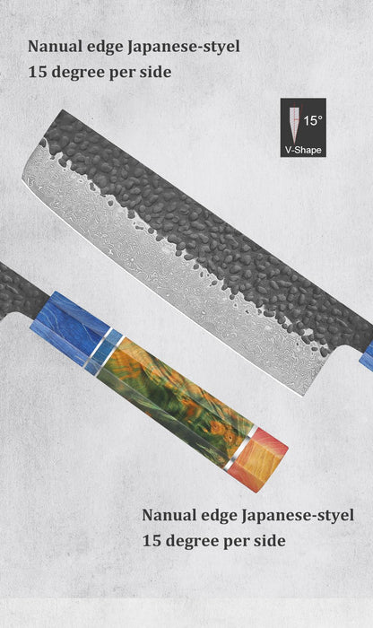 1-4 PCS Kitchen Knife set VG10 Damascus Steel Japanese chef Knife Santoku Knife Nakiri Knife kiritsuke knife Stable wood Handle