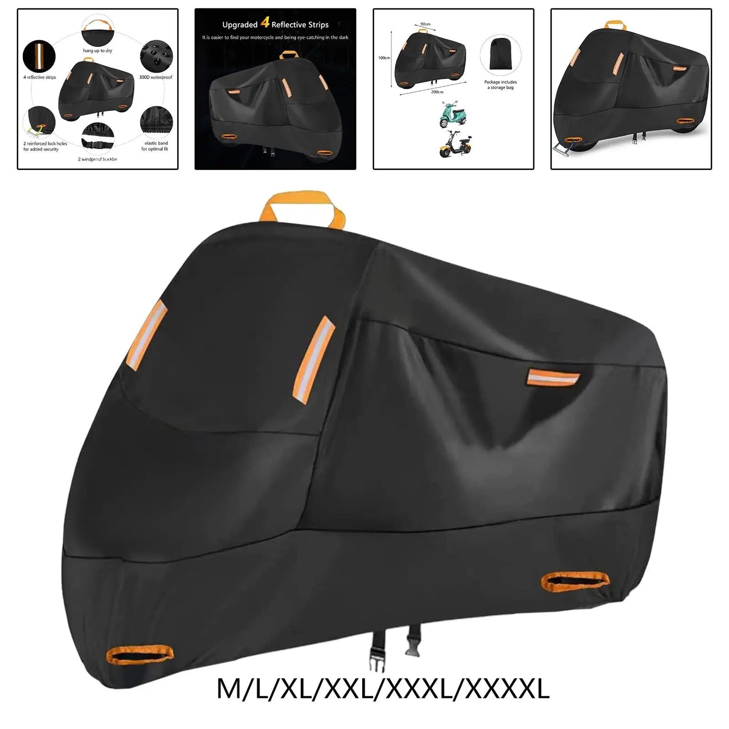 Capa de Moto Impermeável para Todas as Estações, à Prova de Poeira, Proteção UV, Uso Externo e Interno, Scooter, Tecido 210D Resistente ao Desgaste, Capa para Motocicleta
