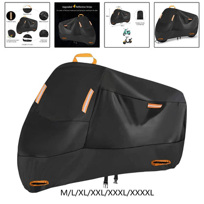 Capa de Moto Impermeável para Todas as Estações, à Prova de Poeira, Proteção UV, Uso Externo e Interno, Scooter, Tecido 210D Resistente ao Desgaste, Capa para Motocicleta