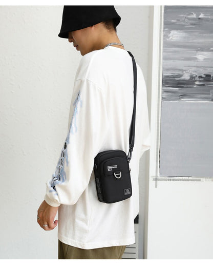 Fashion 3 Layers Men Small Shoulder Bag High Quality Durable Nylon Male Handbag Portable Messenger Bag Flap Mini Waist Bag