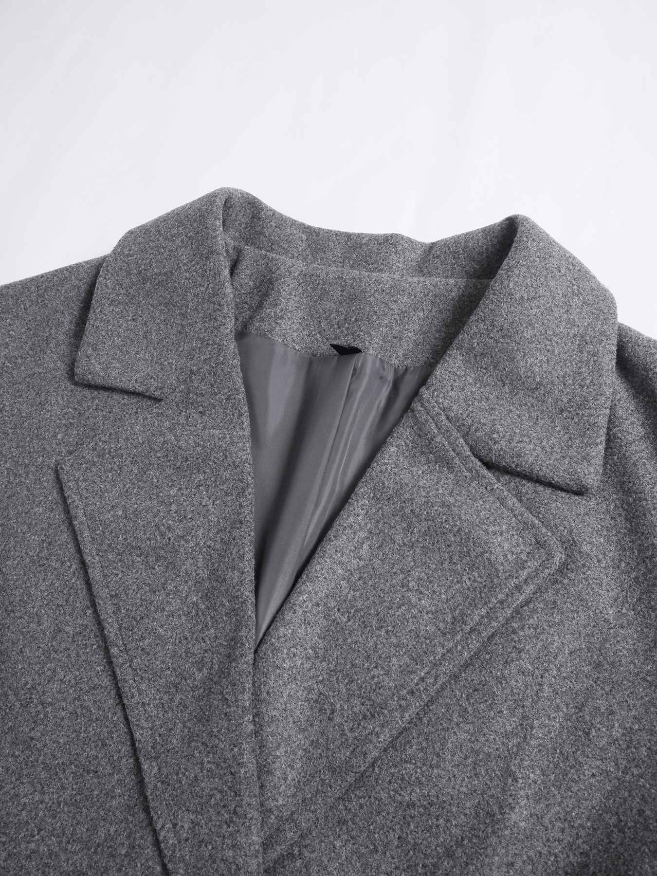 Women's Long Woolen Coat, Casual Loose-Fitting Overcoat with Double Button Front, Fall & Winter Fashion Outerwear for Women