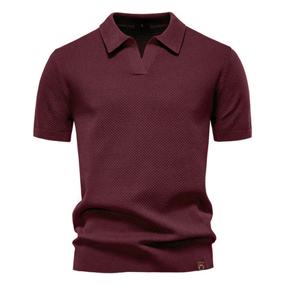 AIOPESON Men's Summer Breathable Polo Shirt Short Sleeve Solid Color Casual Polo Shirts for Men Lightweight Stretch Polo ?