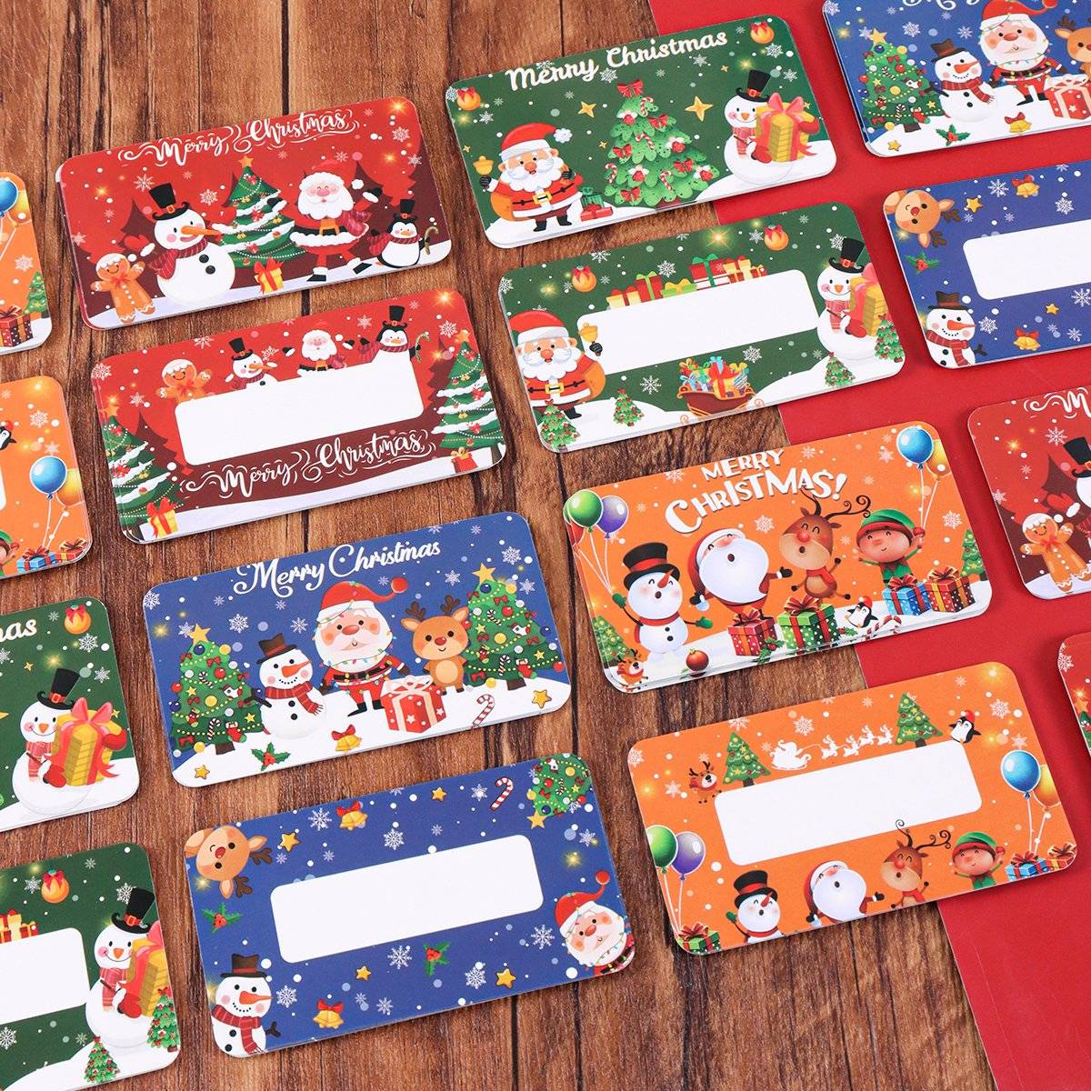 20/40pcs Christmas Scratch Off Cards Santa Claus Print Double-Sided DIY Blank Writable Gift Vouchers for Party Favors Xmas Decor
