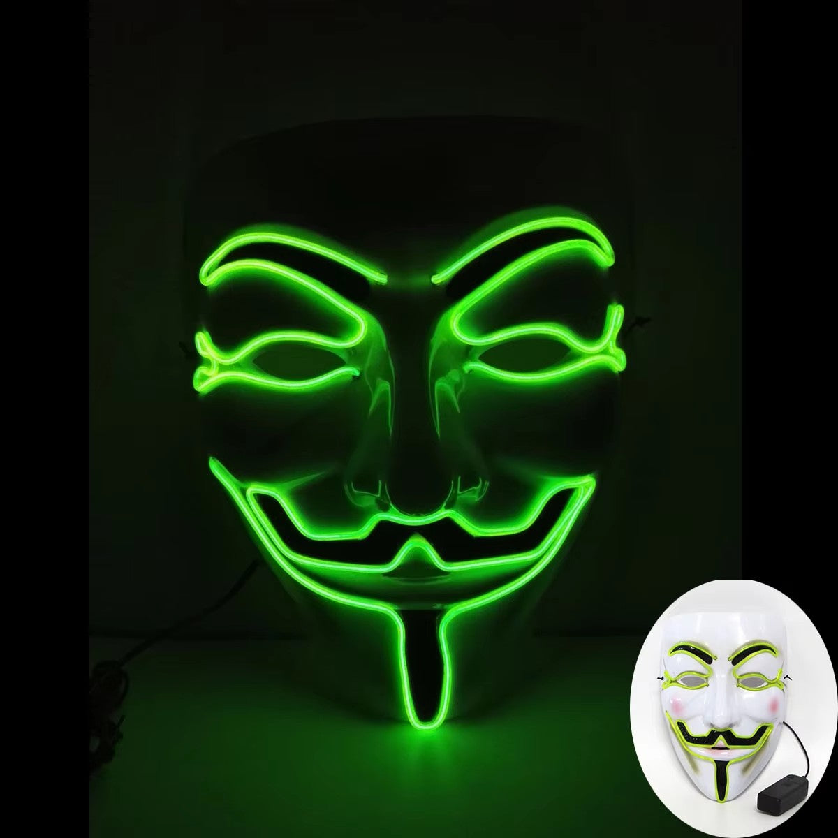 Halloween LED Vendetta Mask Night Club Carnival Party Festival Decoration Cosplay Vendetta Guy Fawkes Mascara Glowing V Mask