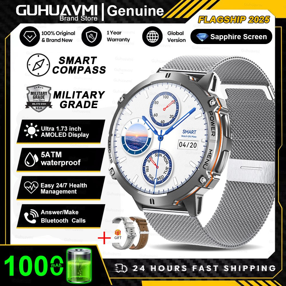 Smartwatch T-Rex 3 Militar Bateria 1000mAh 10ATM À Prova D'água GPS Bússola Altímetro Chamada AMOLED Masculino Natação Esportivo