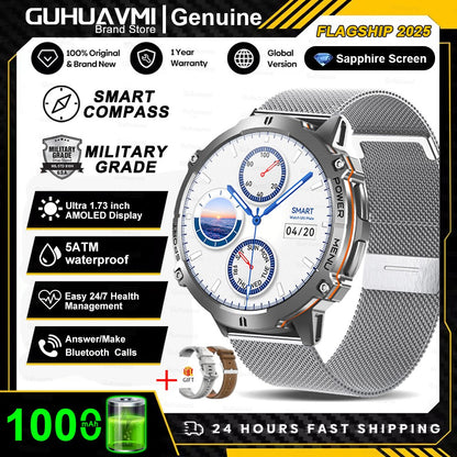Smartwatch T-Rex 3 Militar Bateria 1000mAh 10ATM À Prova D'água GPS Bússola Altímetro Chamada AMOLED Masculino Natação Esportivo