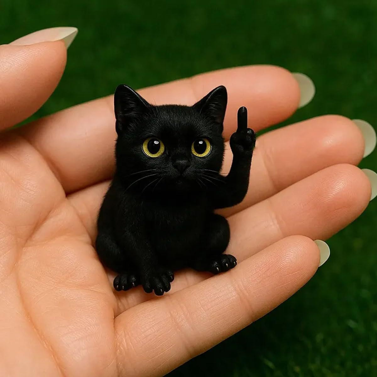 Funny Animal Middle Finger Statue - Cute Resin Mini Sculpture for Desk, Perfect Offices Prank Home Decor Modern Style Figurines