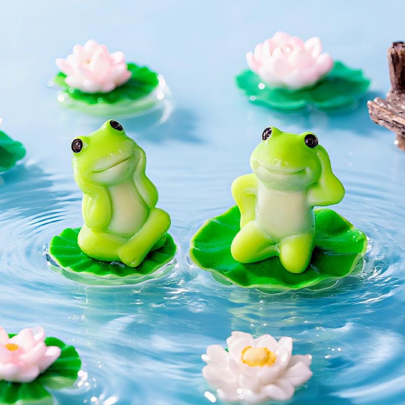 5/6Pcs Cartoon Funny Frog Figurine Ornament Desktop Living Room Micro Landscape Fish Tank Aquarium Decoration Accessories