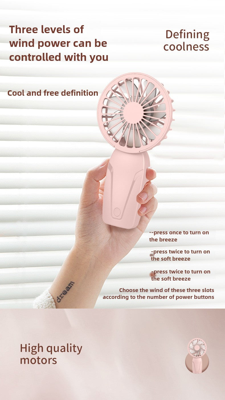 Portable Handheld Small Fan ABS Lightweight Cute Appearance USB Rechargeable Mini Fan for On Go Cooling Portable Mini Pocket Fan