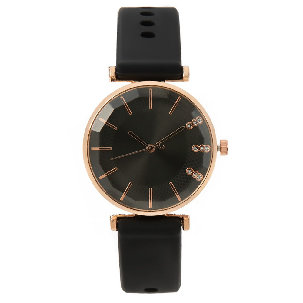 Fashion Simple With Diamonds Ladies Quartz Watches Hot 2025 Sports Brands Women Silicone Strap Dress Clock Gifts Wristwatches