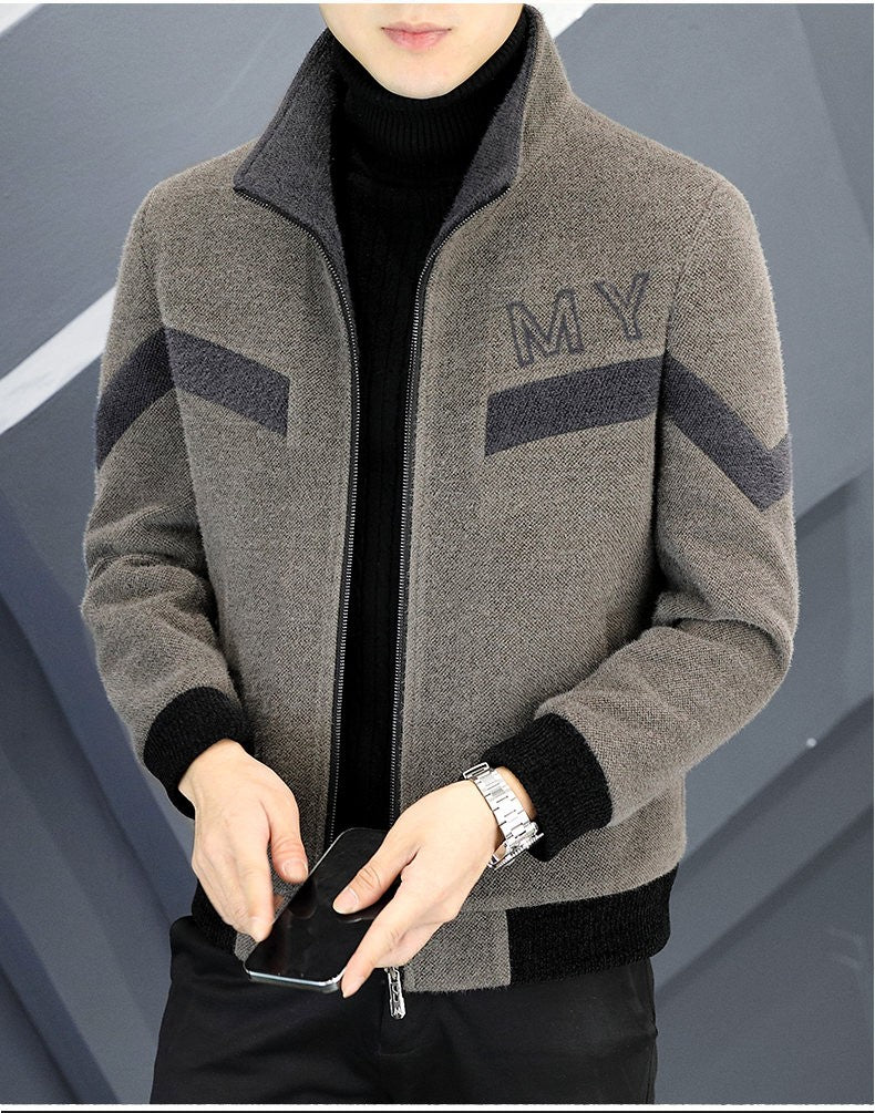 Autumn/Winter Men's Wool Blends Jacket Short Korean Short Casual Business Woolen Coat Thick Warm Social Streetwear Overcoat