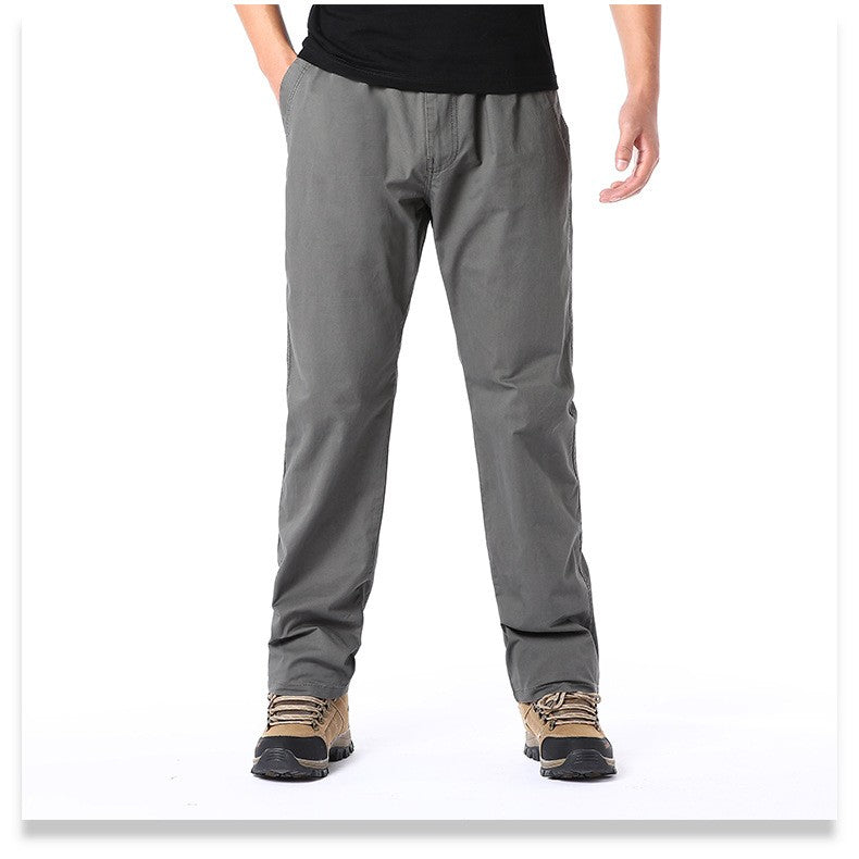 Calças Casuais Masculinas, Calça Cargo de Algodão para Primavera e Outono, Calça Esportiva Grande Plus Size, Calça Reta Solta Masculina com Cintura Elástica
