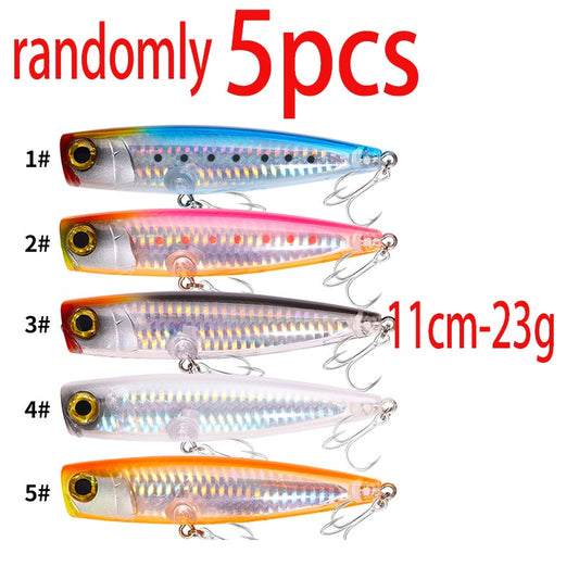 Iscas de Pesca Popper Topwater 11cm 23g 13cm 43g Pesca Boia Artificial Pesca de Baixo, Lúcio, Carpa, Wobbler, Artigos de Pesca