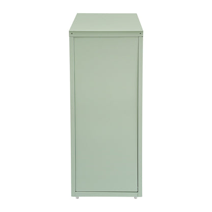 Gaveteiro de Metal com Rodas e Fechadura | Armário para Documentos com 6 Gavetas para Escritório em Casa, com Rodas | Branco-sujo/Verde/Amarelo