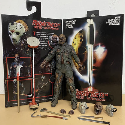 Original NECA Michael Myers Figure Ultimate Jason Voorhees Action Figure With LED Toys Christmas Halloween Horror Gift